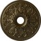 Ekena Millwork Ashley Ceiling Medallion (Fits Canopies up to 4 3/4"), Hnd-Painted Brass, 23 7/8"OD x 4"ID x 2 1/8"P CM23ASBRS - alternate 1